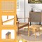 Costway Bamboo Vanity Stool Rattan Top Ottoman Footrest for Living Room Bedroom Natural